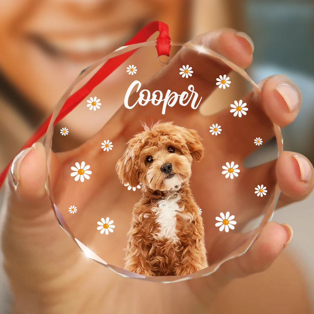 Custom Pet Photo With Icon For Dog And Cat Lovers Glass Ornament TH10 894255 - Image 4