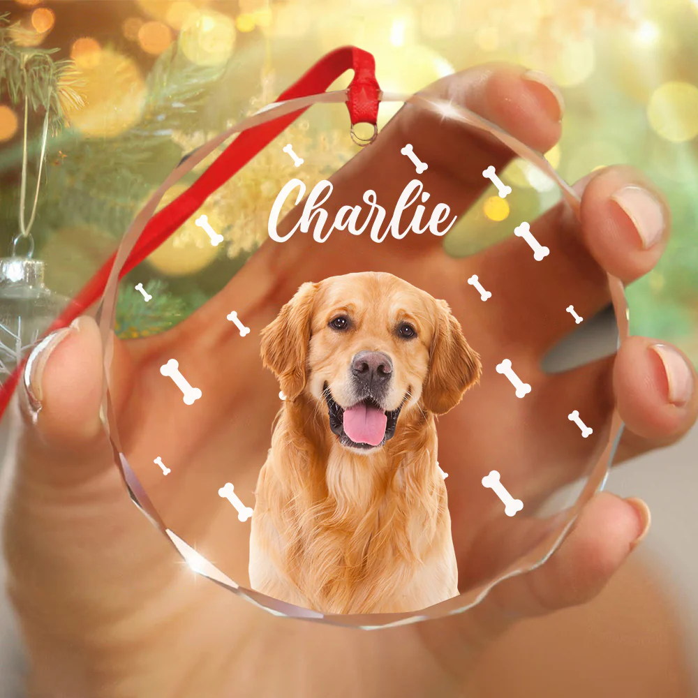 Custom Pet Photo With Icon For Dog And Cat Lovers Glass Ornament TH10 894255 - Image 5