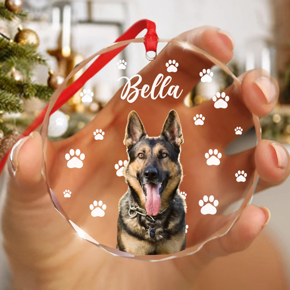 Custom Pet Photo With Icon For Dog And Cat Lovers Glass Ornament TH10 894255 - Image 6