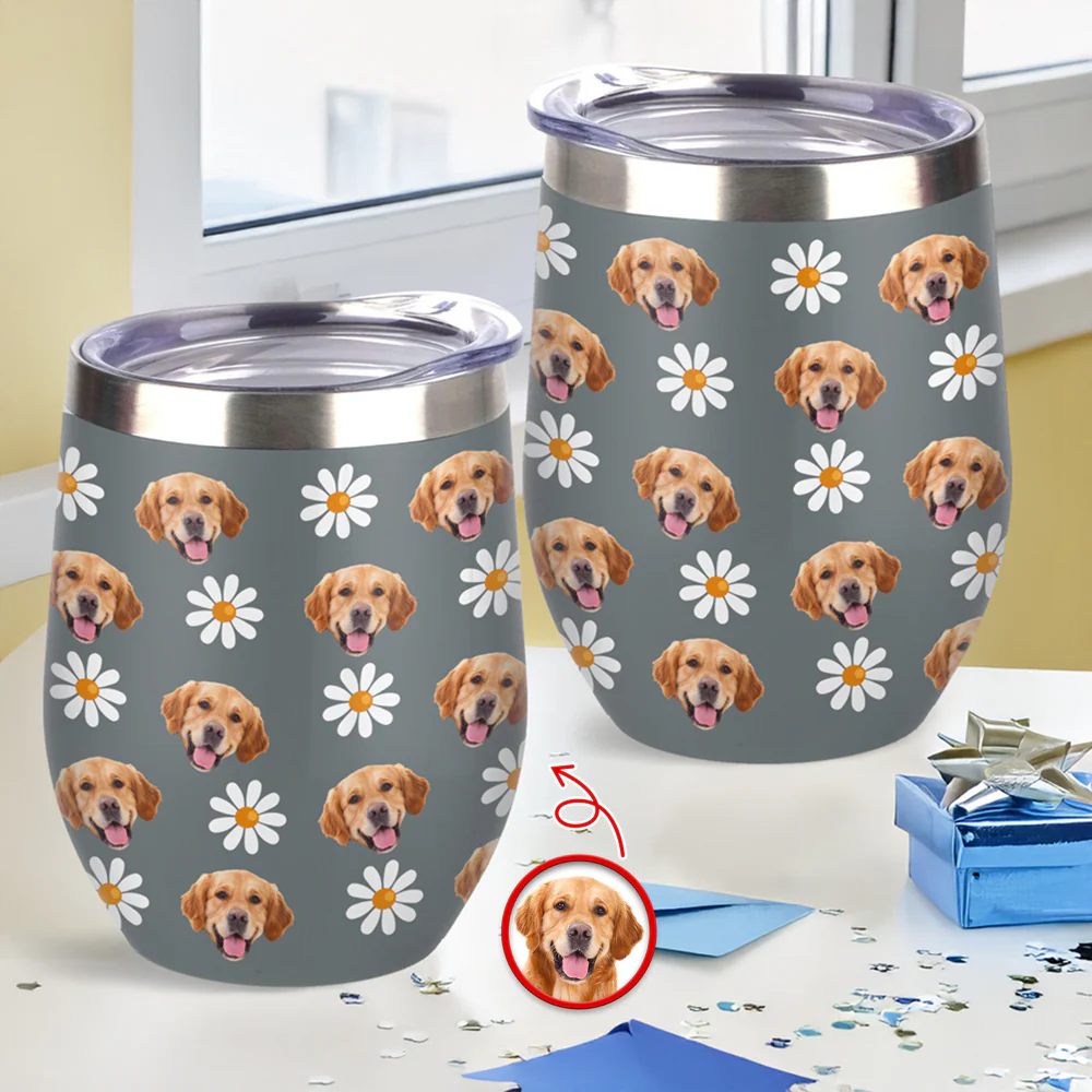 Custom Pet Photo With Icon Wine Tumbler For Dog And Cat Lovers TH10 894275 - Image 2