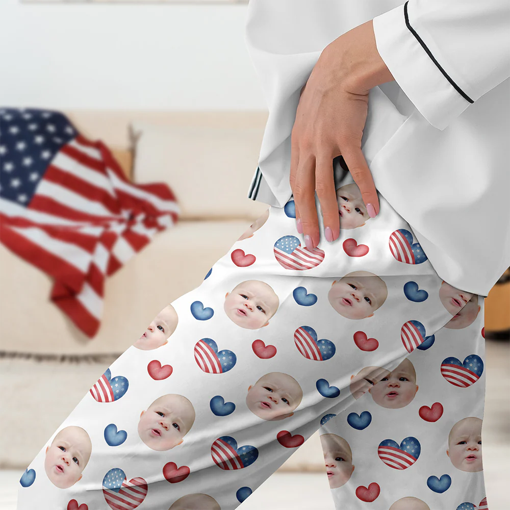 Custom Photo America Coquette Bows Pajamas Set Gift For Independence Day CH07 896100 - Image 7