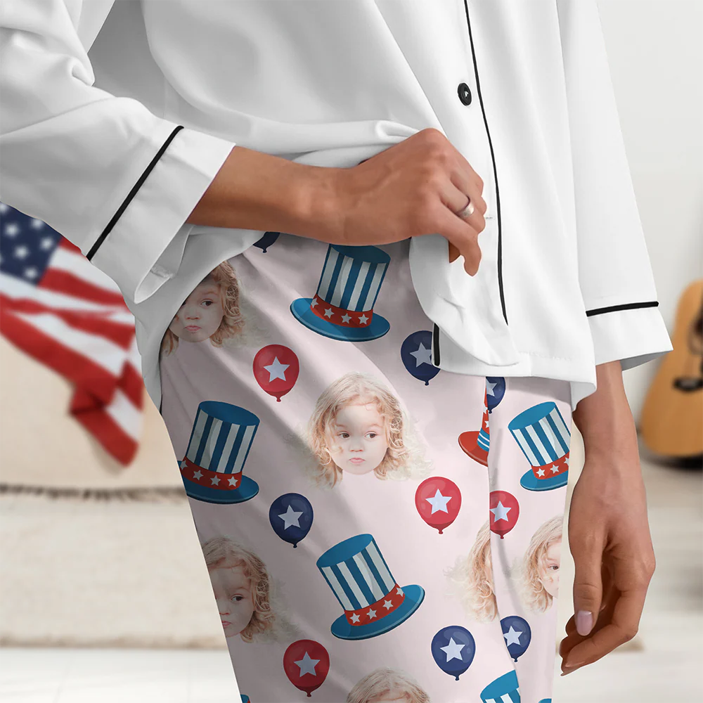 Custom Photo America Coquette Bows Pajamas Set Gift For Independence Day CH07 896100 - Image 9
