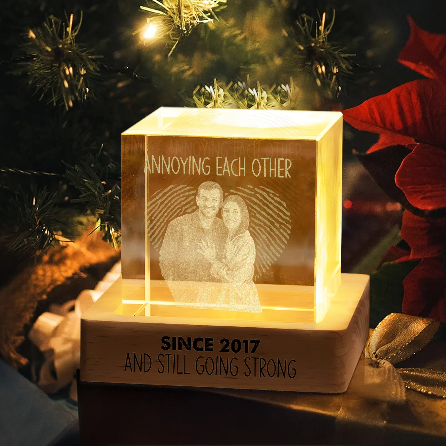 Custom Photo Annoying Each Other Since Couple Engraved Crystal Photo With Light LM32 897609 - Image 6