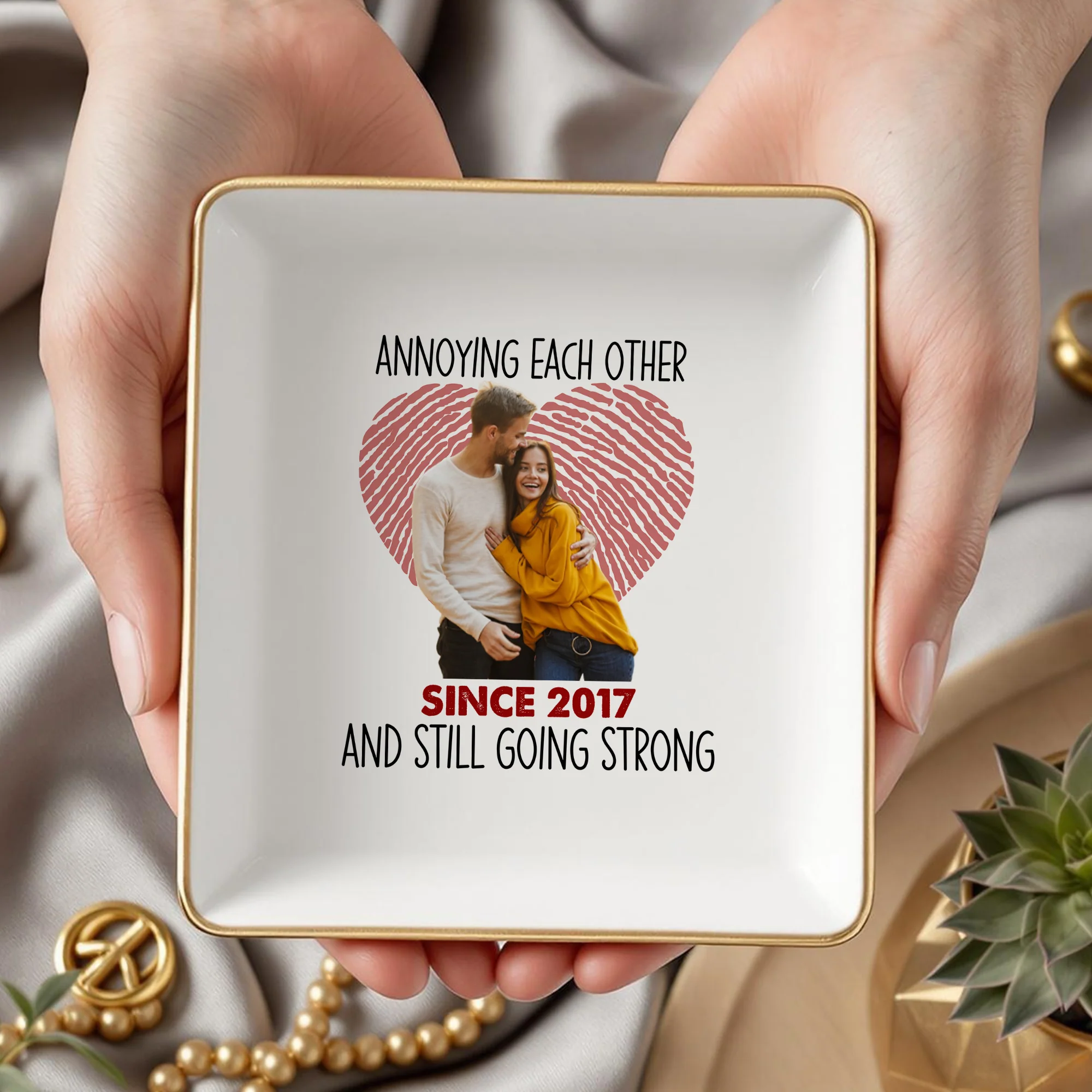 Custom Photo Annoying Each Other Since Year And Still Going Strong Jewelry Dish Gift For Couple HO82 901122 - Image 5