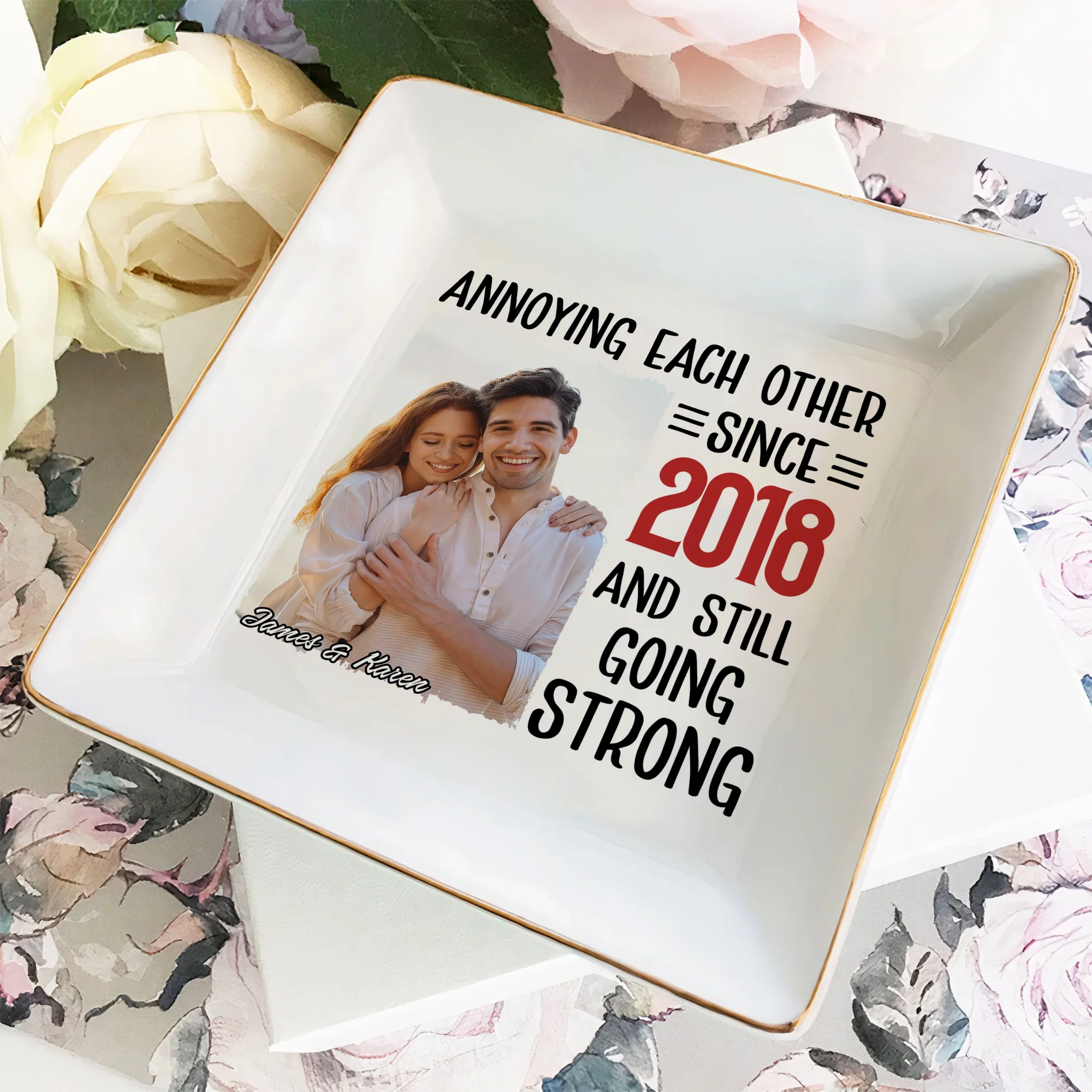 Custom Photo Annoying Each Other Valentine Jewelry Dish Gift For Couple HO82 901120 - Image 2