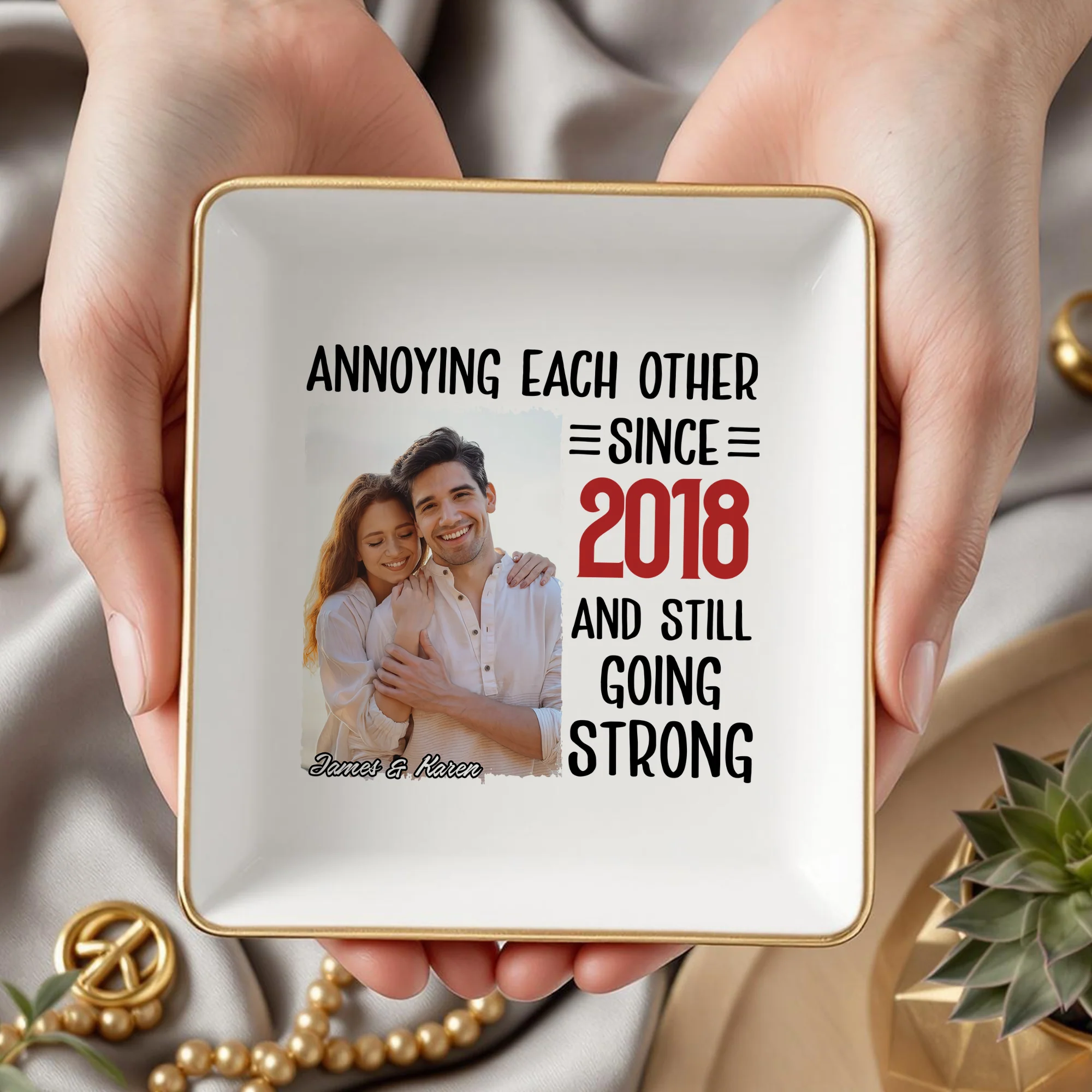 Custom Photo Annoying Each Other Valentine Jewelry Dish Gift For Couple HO82 901120 - Image 3