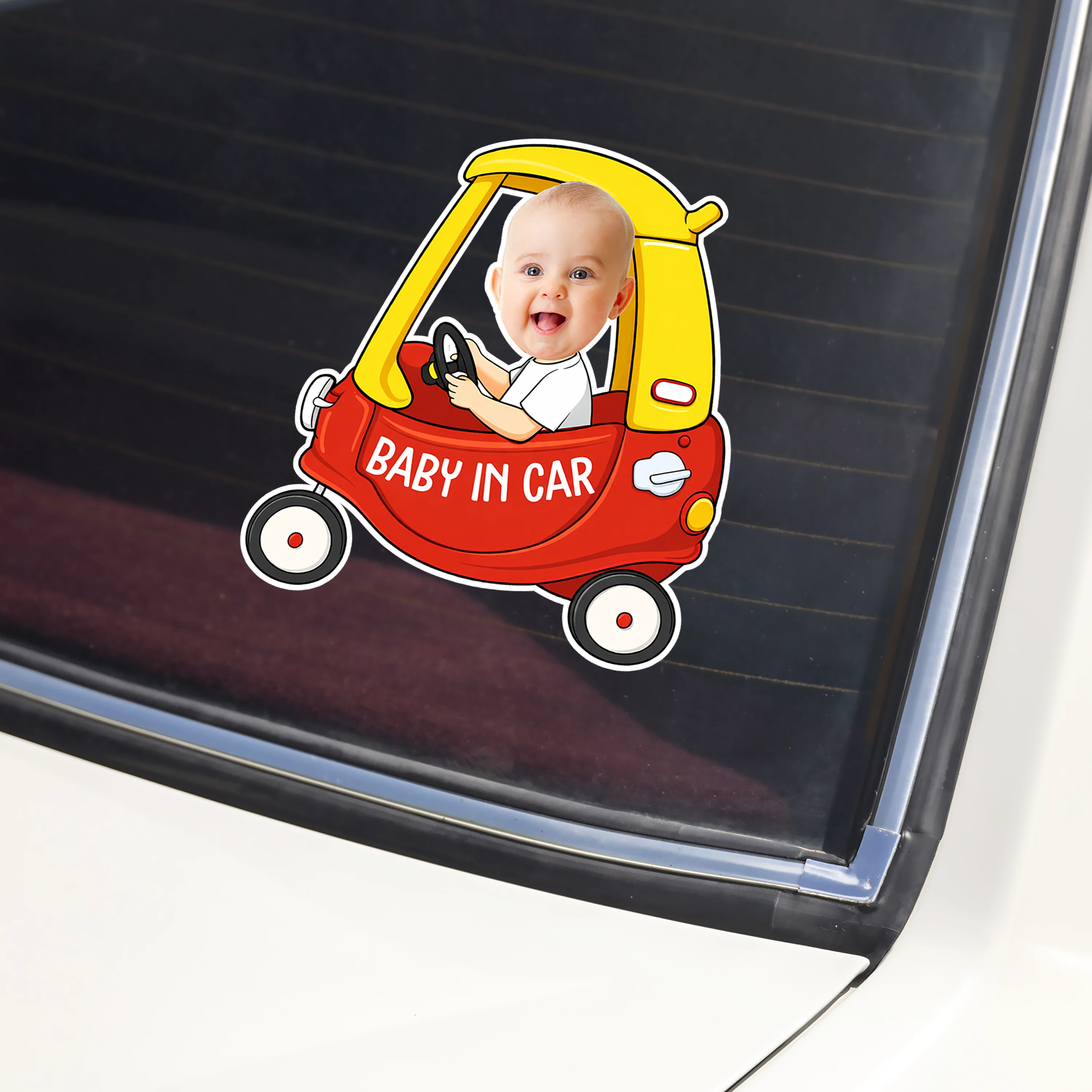 Custom Photo Baby In Car -  Personalized Car Window Decal Sticker Gift For Family CH07 910320 - Image 3