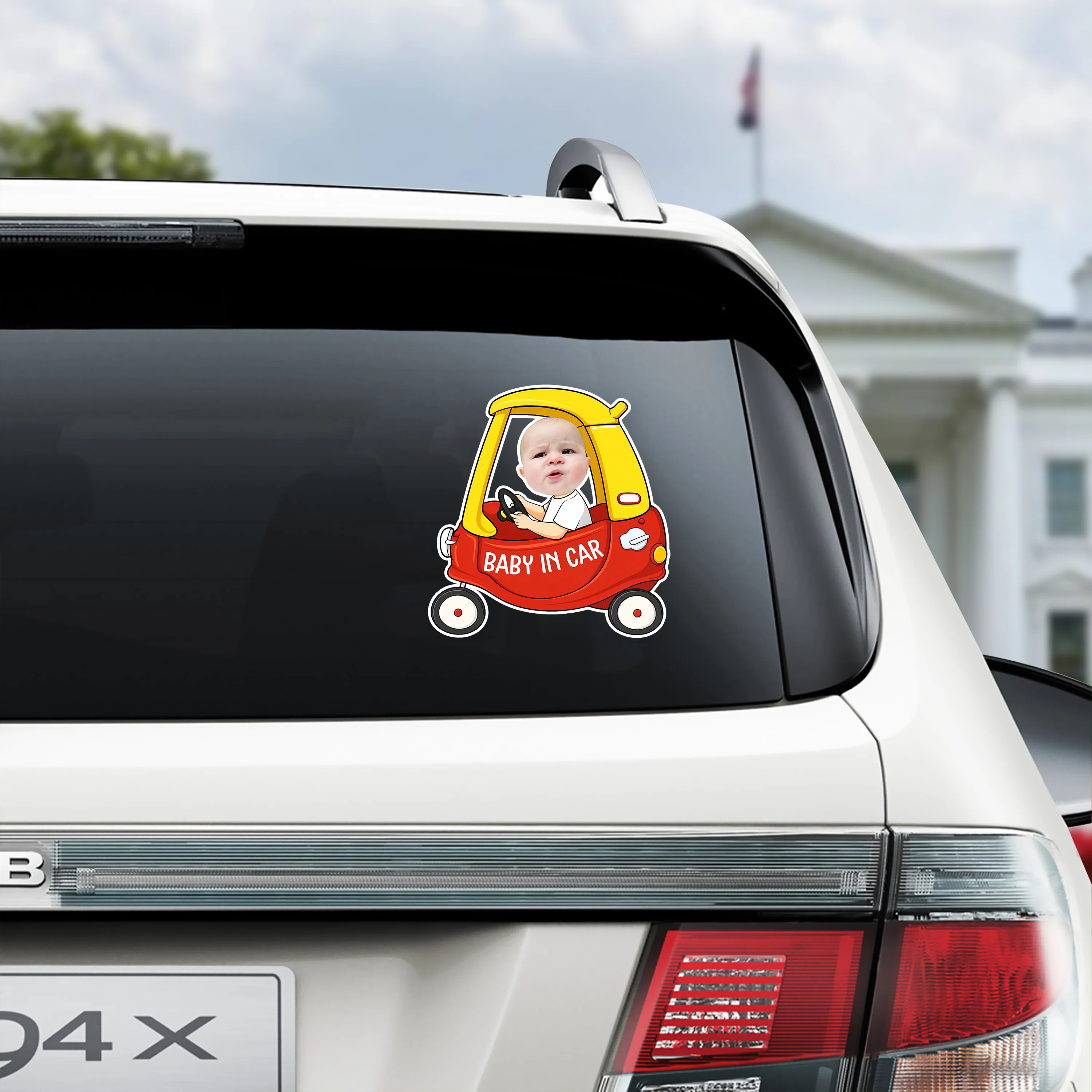 Custom Photo Baby In Car -  Personalized Car Window Decal Sticker Gift For Family CH07 910320 - Image 4