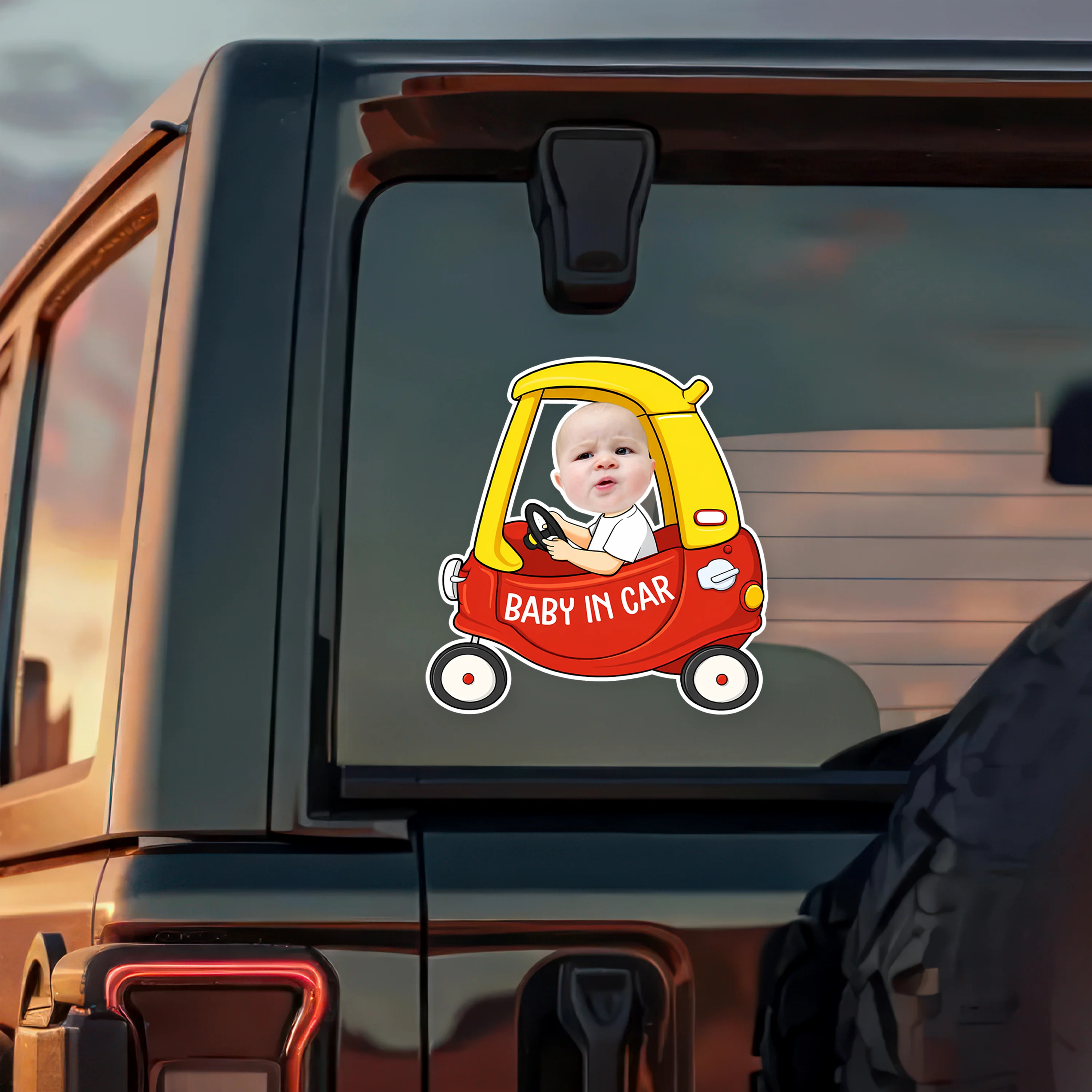 Custom Photo Baby In Car -  Personalized Car Window Decal Sticker Gift For Family CH07 910320 - Image 5