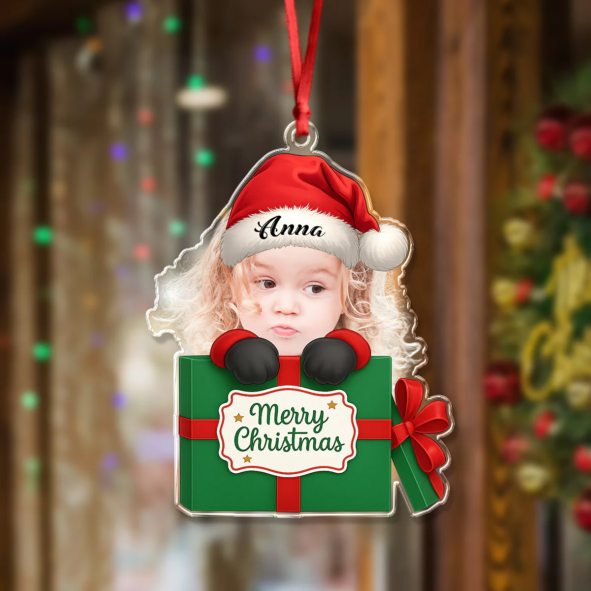 Custom Photo Baby Santa Claus Acrylic Ornament Christmas Gift For Family HO82 894734 - Image 2