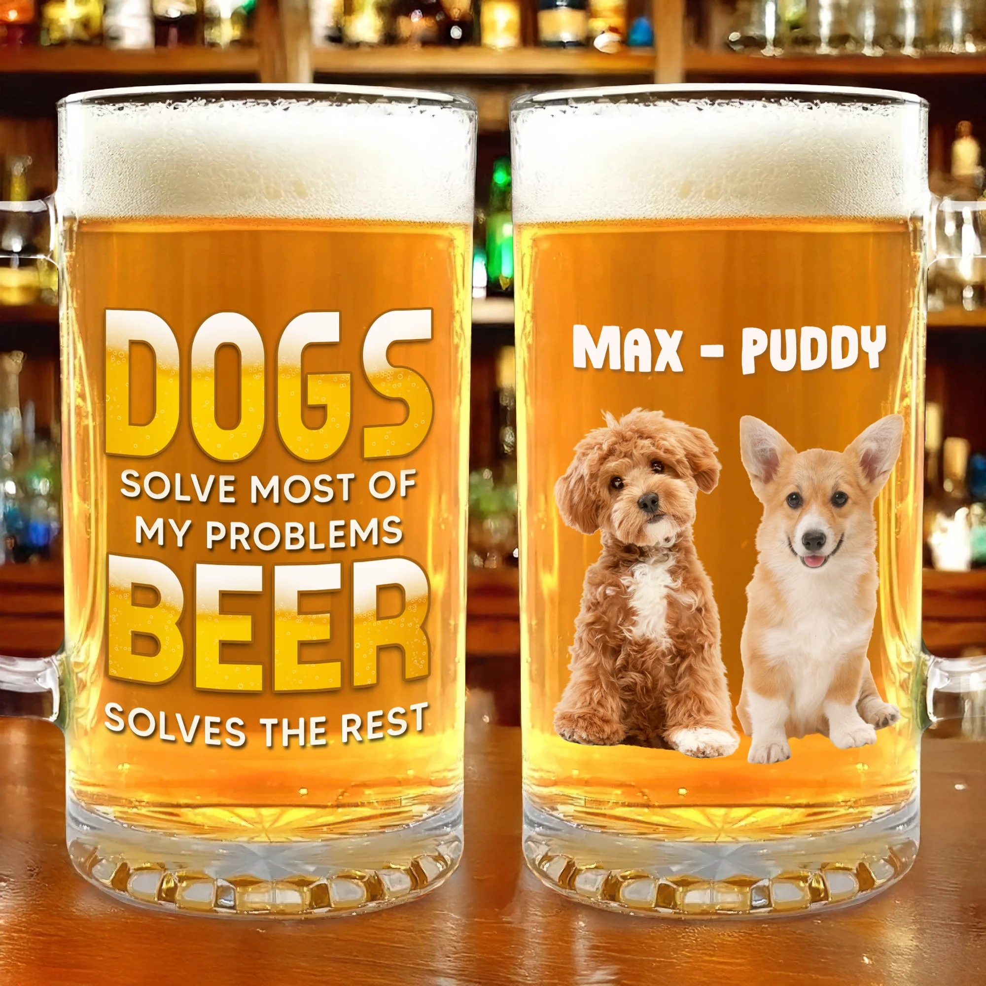 Custom Photo Best Cat And Dog Dad Ever Print Glass Beer Mug HO82 894254 - Image 4