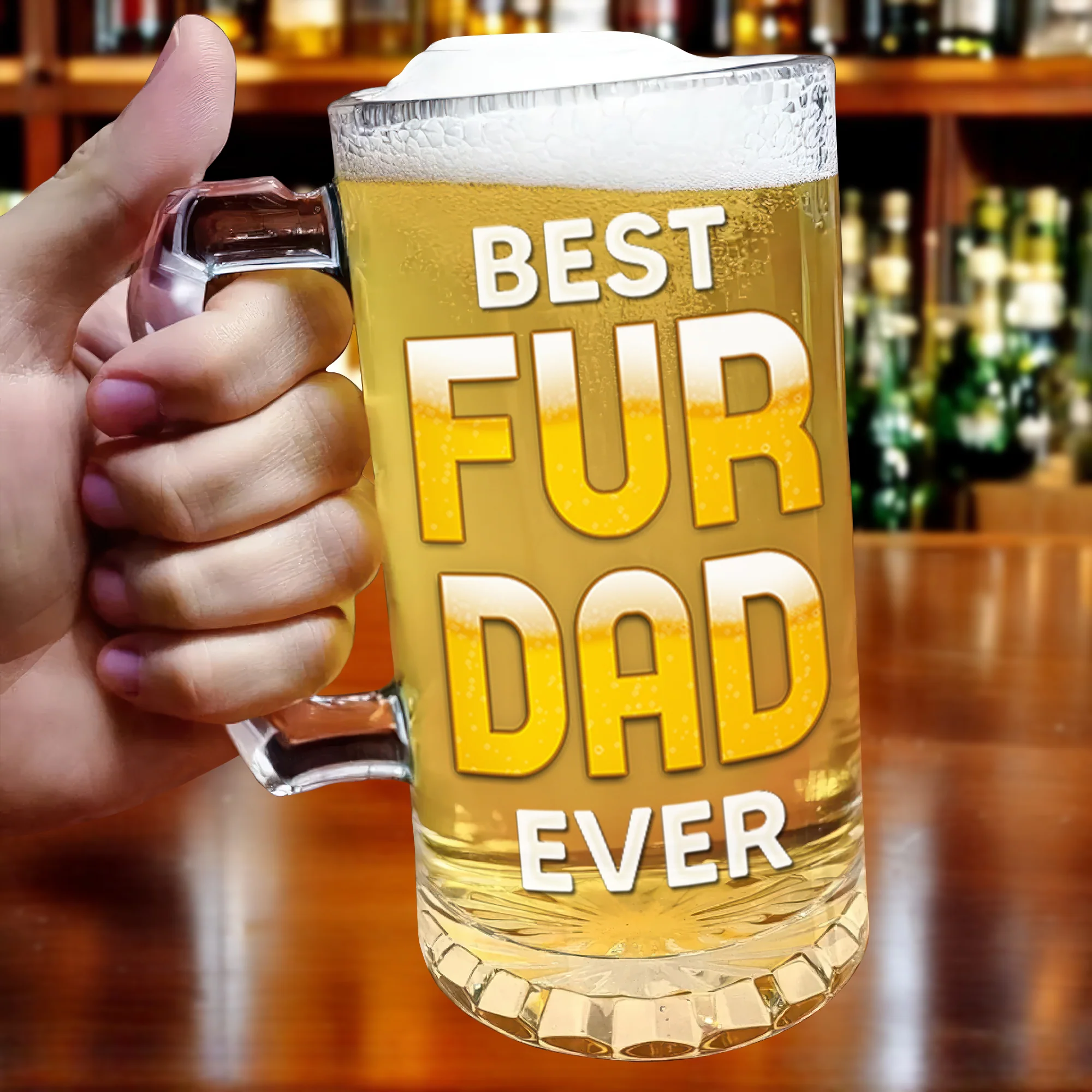 Custom Photo Best Cat And Dog Dad Ever Print Glass Beer Mug HO82 894254 - Image 5