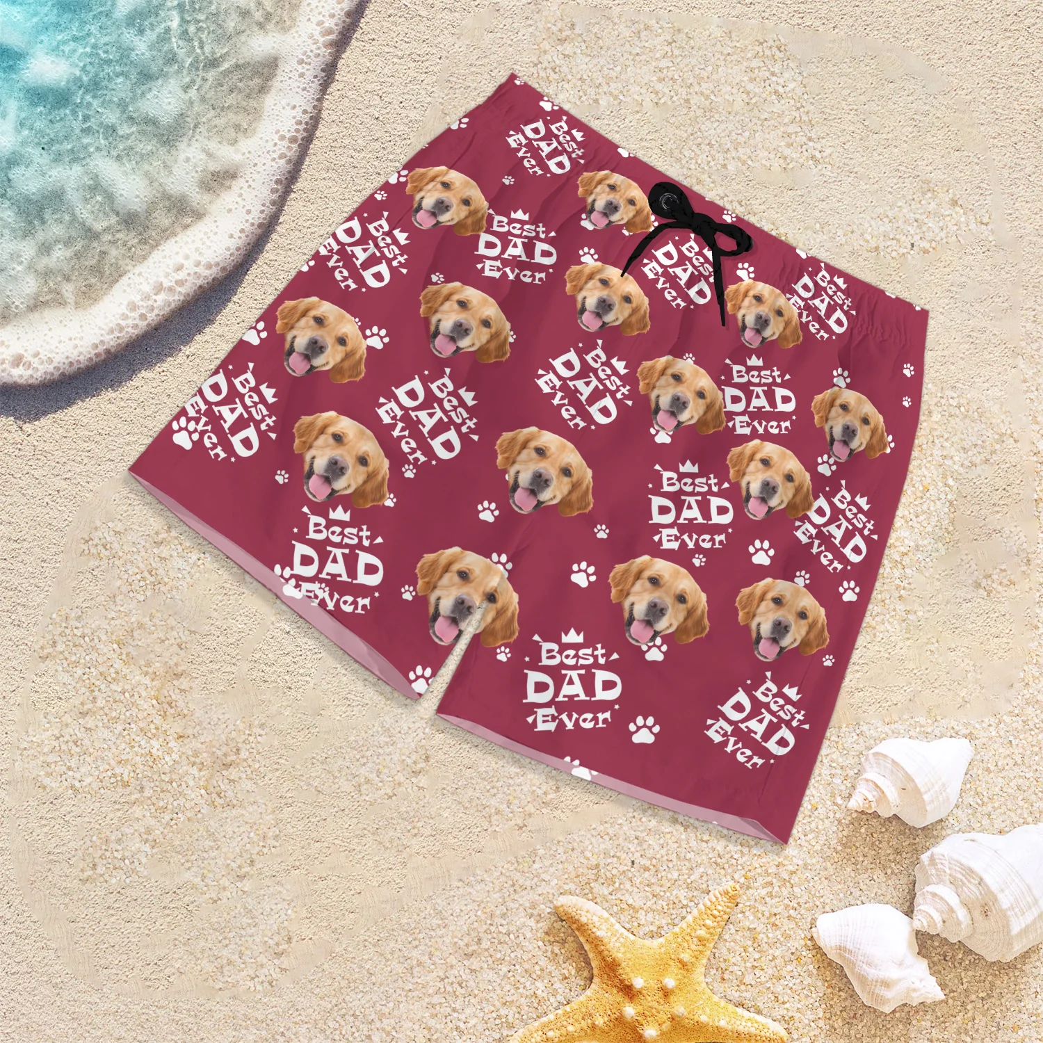 Custom Photo Best Dad Ever Family Man's Beach Short, Father's Day, Birthday Gift HO82 893972 - Image 3
