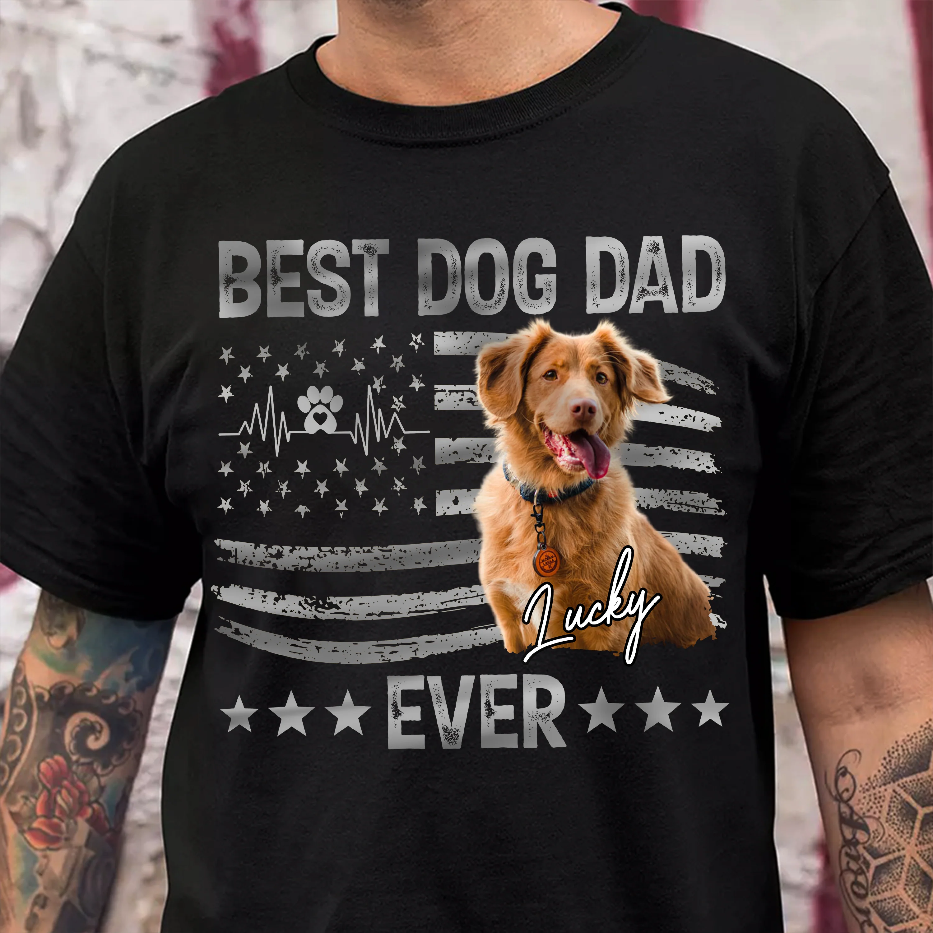 Custom Photo Best Dog And Cat Dad Ever Dark Shirt CH07 895888 - Image 2