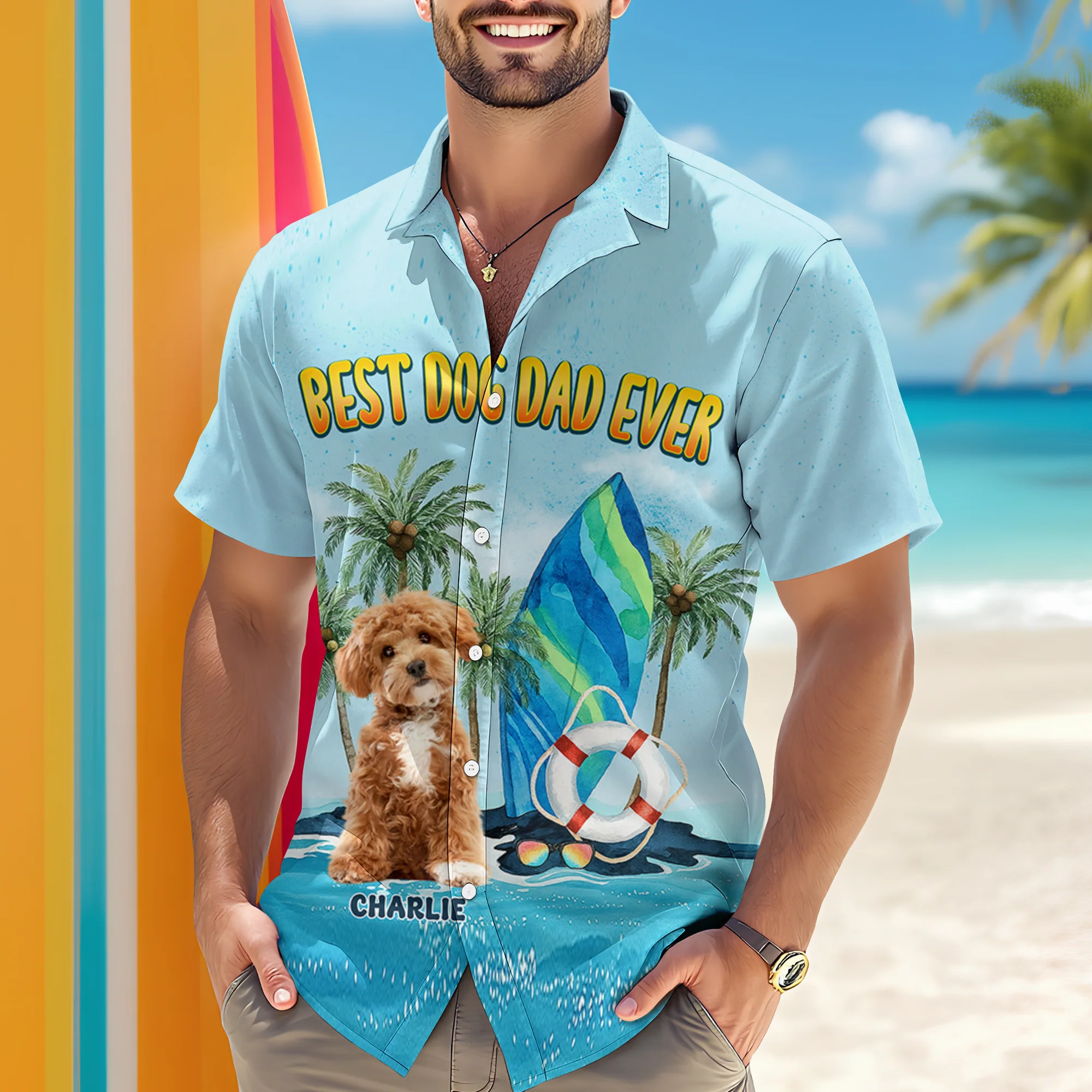 Custom Photo Best Dog Dad And Mom Ever Hawaiian Shirt For Vacations & Gifts LM32 893717 - Image 6
