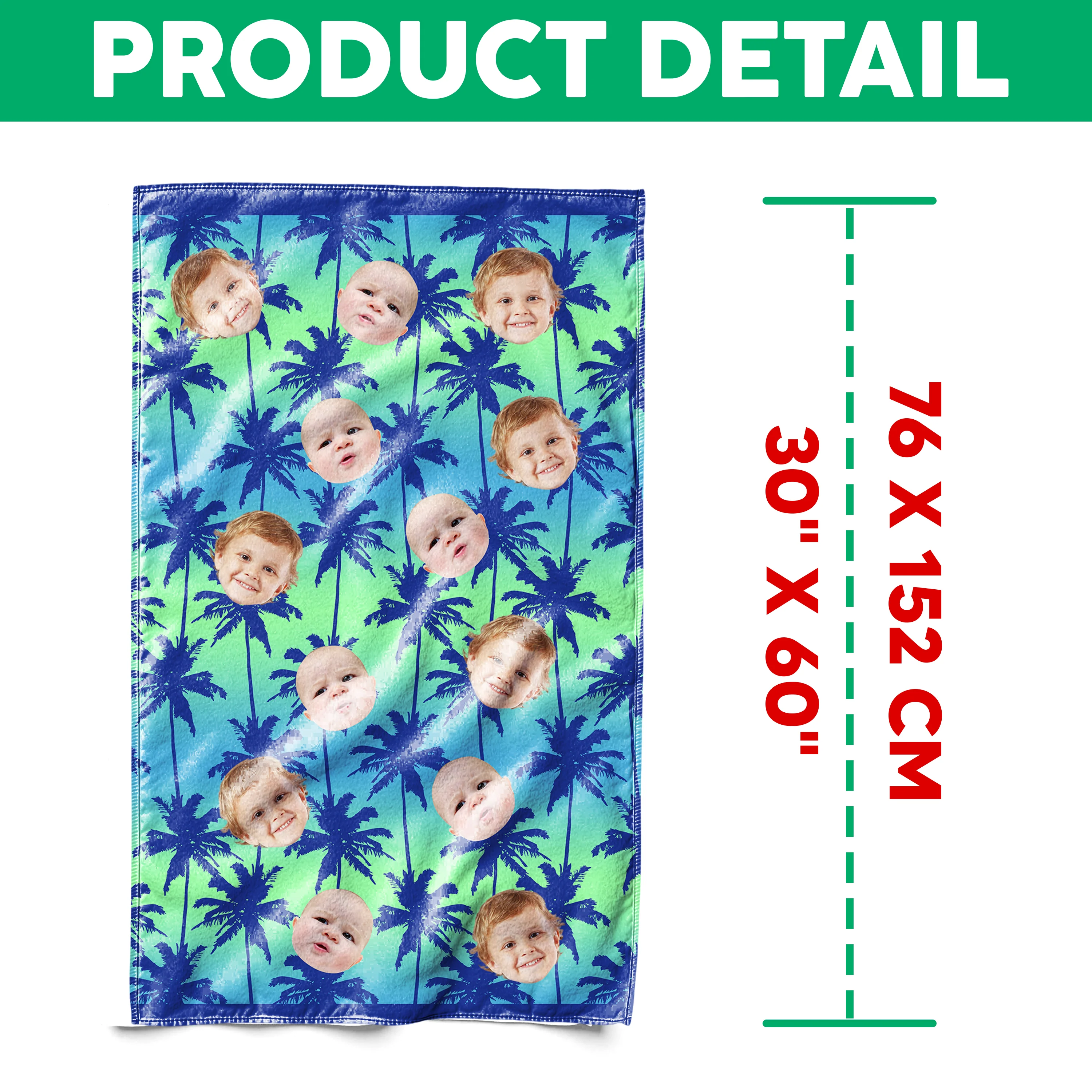 Custom Photo Blue Palm Beach Towel HO82 894066 - Image 6
