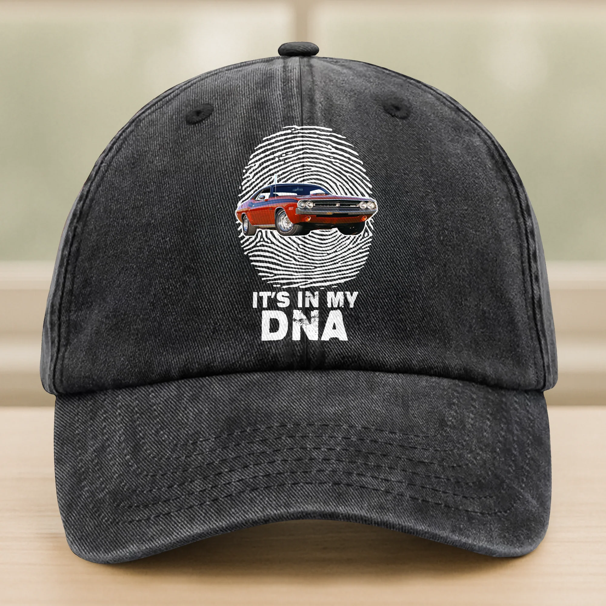 Custom Photo Car Is My DNA Washed Denim Baseball Cap CH07 896568 - Image 8