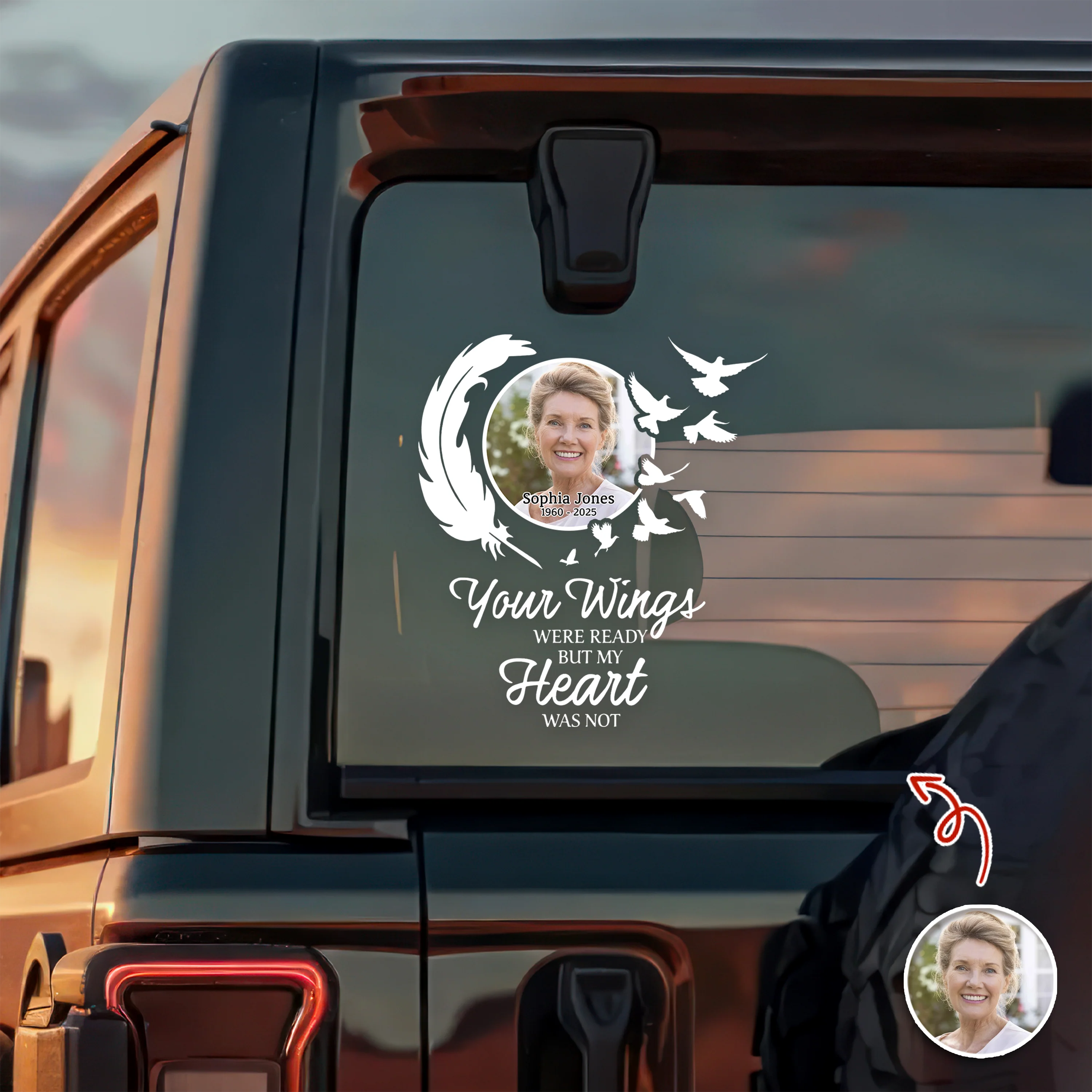 Custom Photo Car Window Decal Sticker Memorial Gift For Family HO82 901042 - Image 6