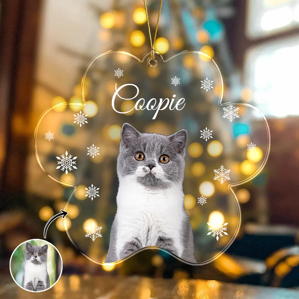 Custom Photo Cat Paw Shaped Acrylic Ornament For Christmas HA75 897264 - Image 4