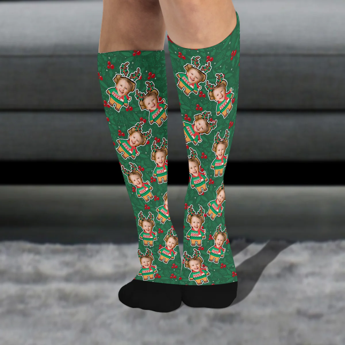 Custom Photo Christmas Socks Gift For Family CH07 899198 - Image 5