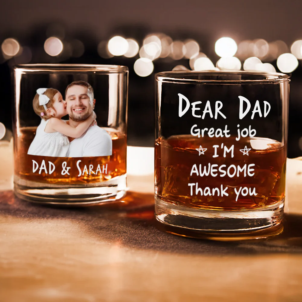 Custom Photo Dear Dad I Am Awesome Custom Photo Print Rock Glass CH07 895808 - Image 2