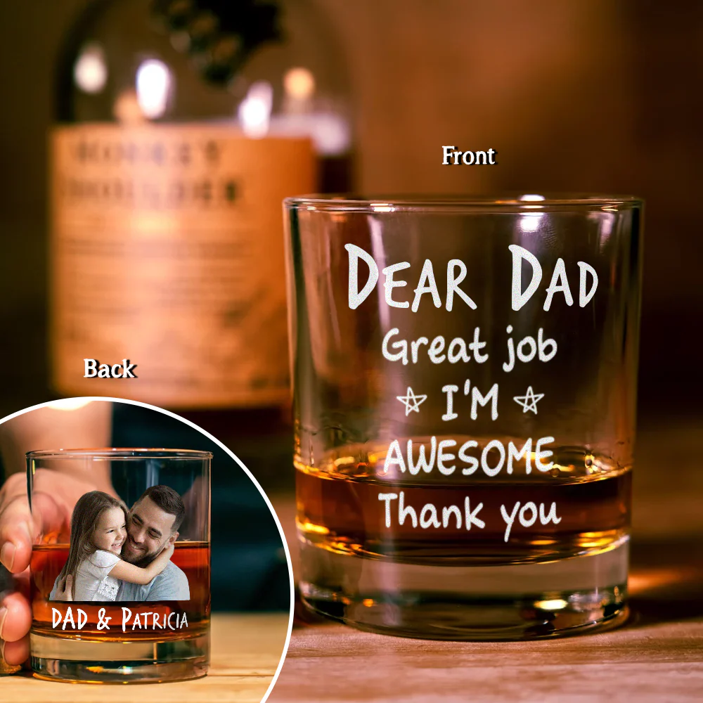 Custom Photo Dear Dad I Am Awesome Custom Photo Print Rock Glass CH07 895808 - Image 3