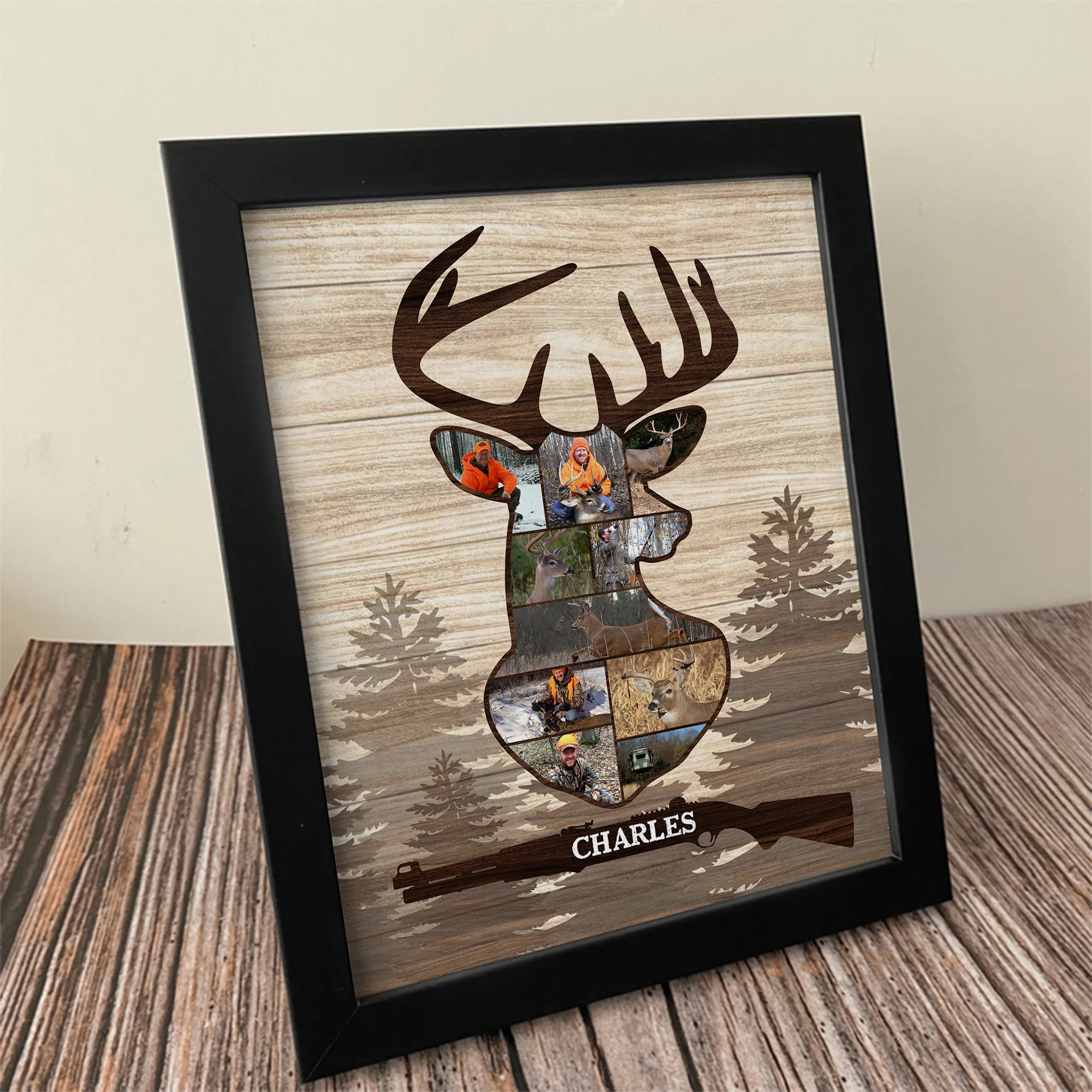 Custom Photo Deer Hunting Wood Picture Frame CH07 896550 - Image 3