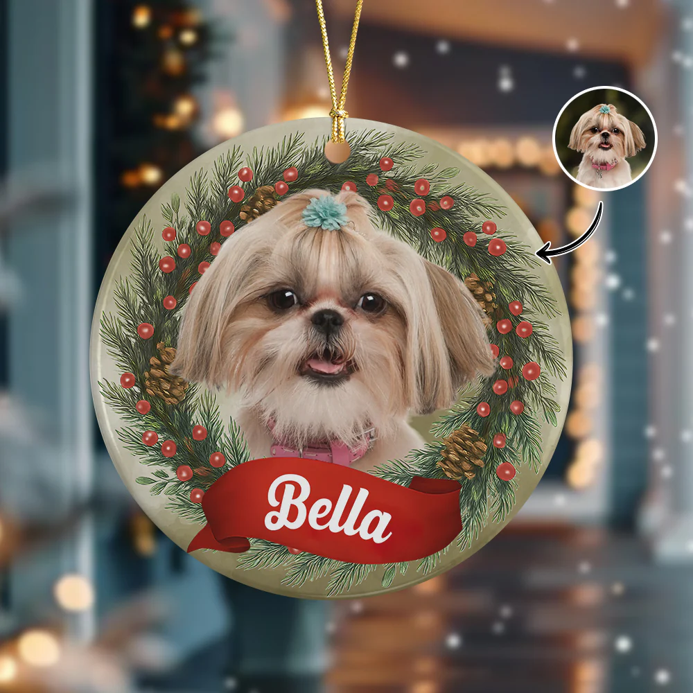 Custom Photo Dog Personalized Ceramic Ornament Christmas Gift For Dog Lovers HA75 897044 - Image 5