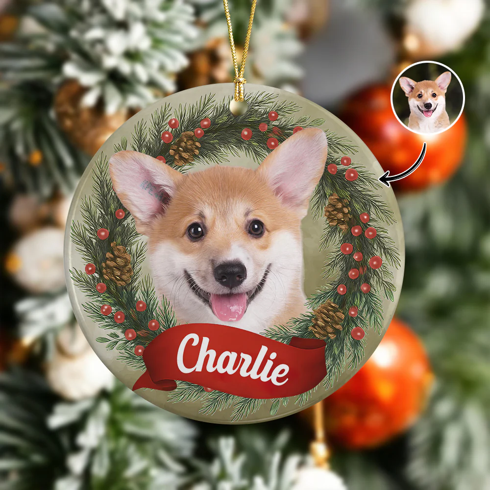 Custom Photo Dog Personalized Ceramic Ornament Christmas Gift For Dog Lovers HA75 897044 - Image 6