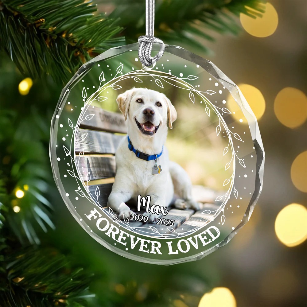 Custom Photo Forever Loved Christmas Glass Ornament Memorial Gift For Dog Lovers TH10 896403 - Image 5