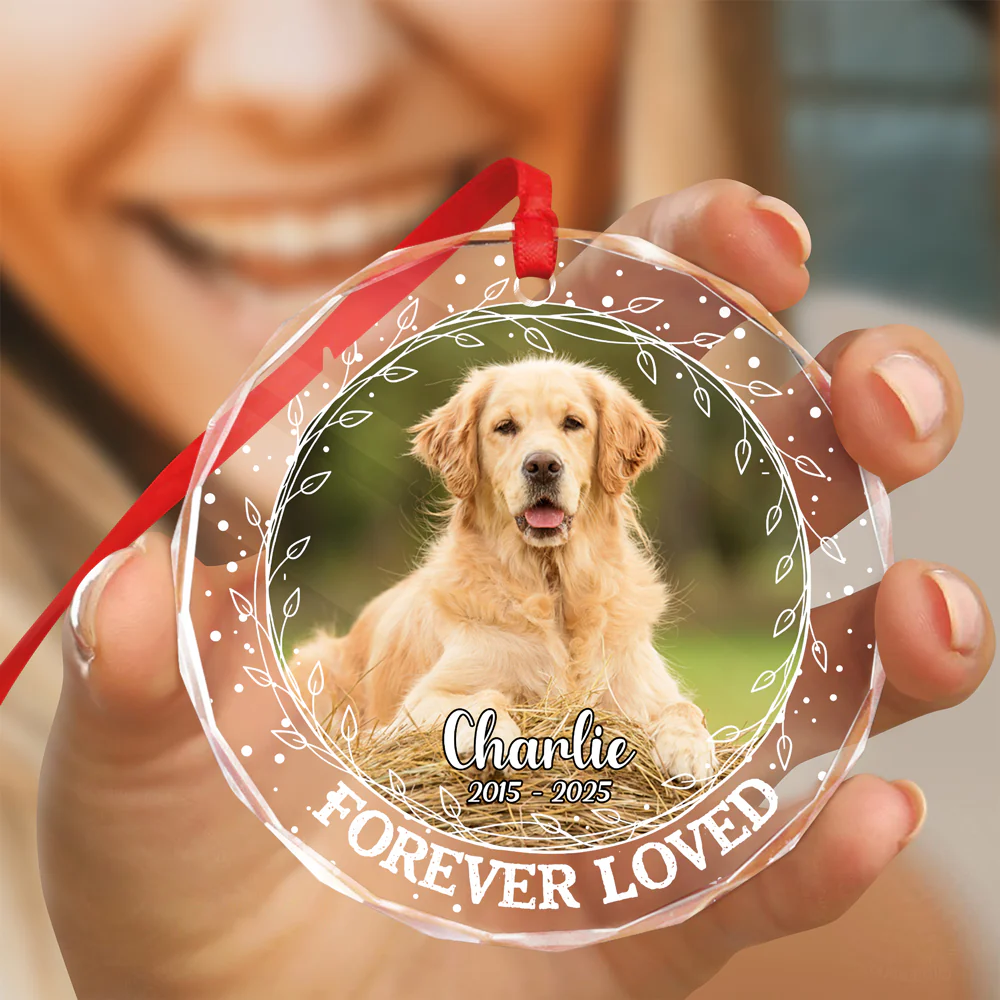 Custom Photo Forever Loved Christmas Glass Ornament Memorial Gift For Dog Lovers TH10 896403 - Image 8