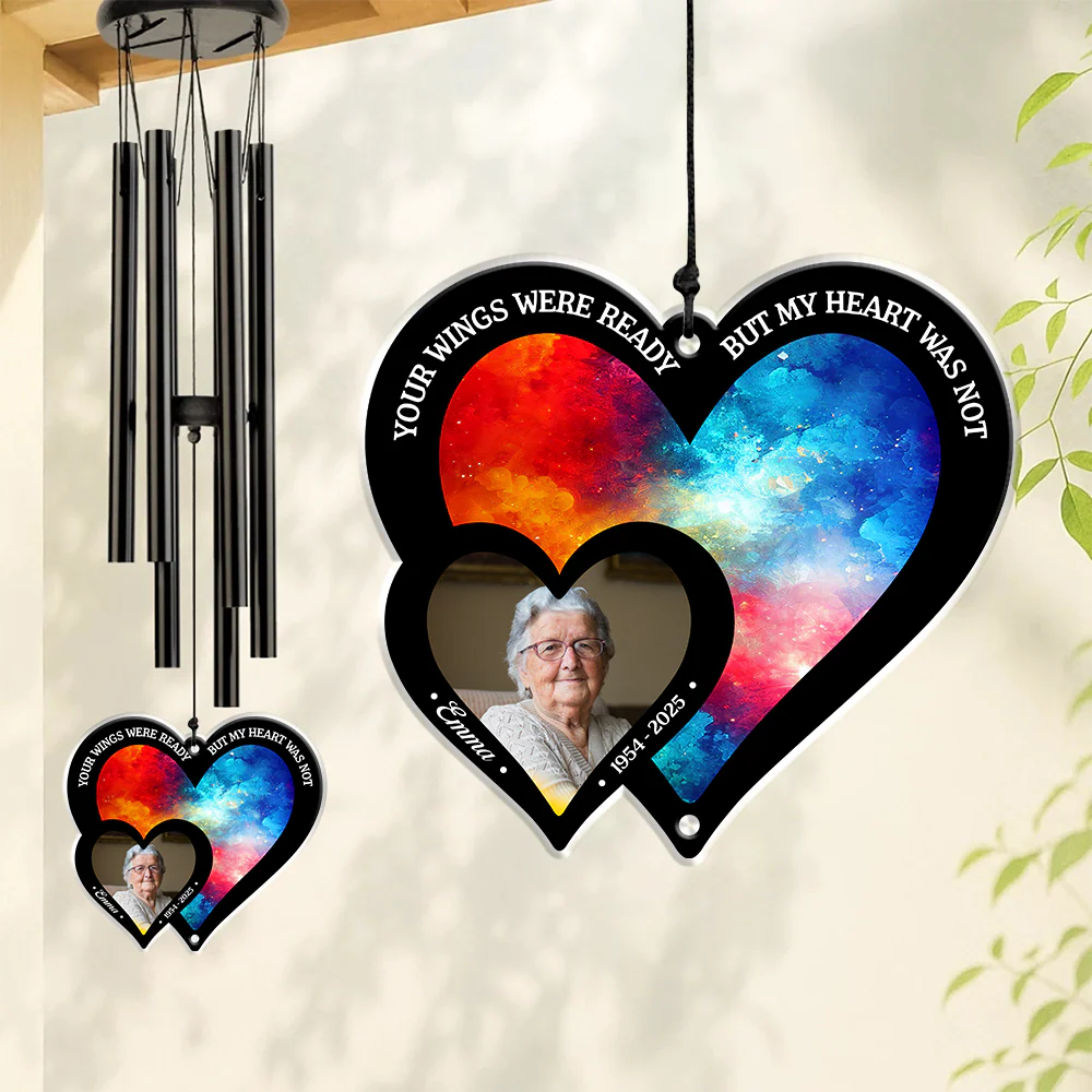 Custom Photo Hear The Wind And Think Of Me Personalized Wind Chime, Memorial Gift CH07 896050 - Image 6