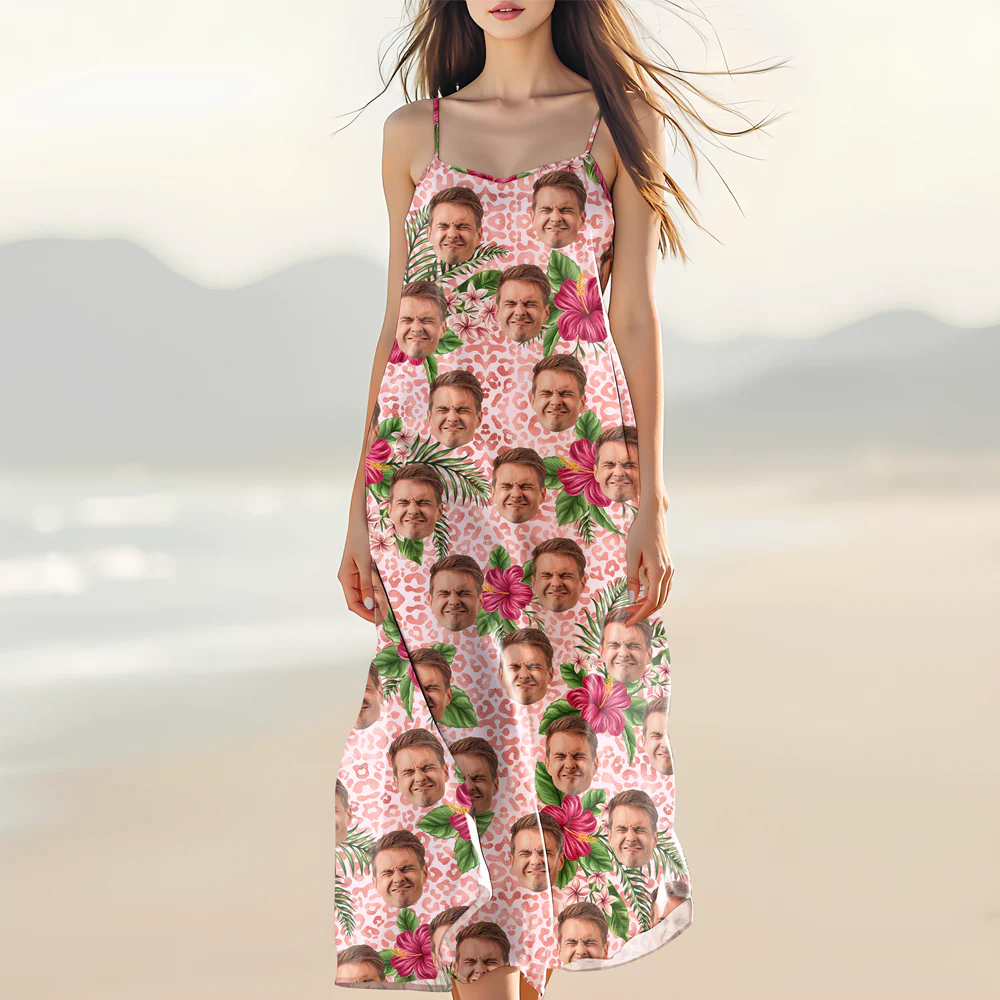 Custom Photo Human And Leopard Summer Hawaii Maxi Dress LM32 893333 - Image 3
