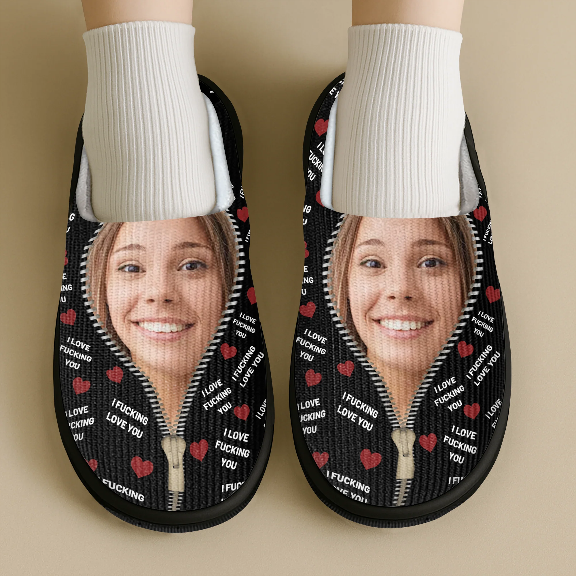Custom Photo I F* Love You I Love F* You Gift For Him - Personalized Slippers HO82 900168 - Image 6