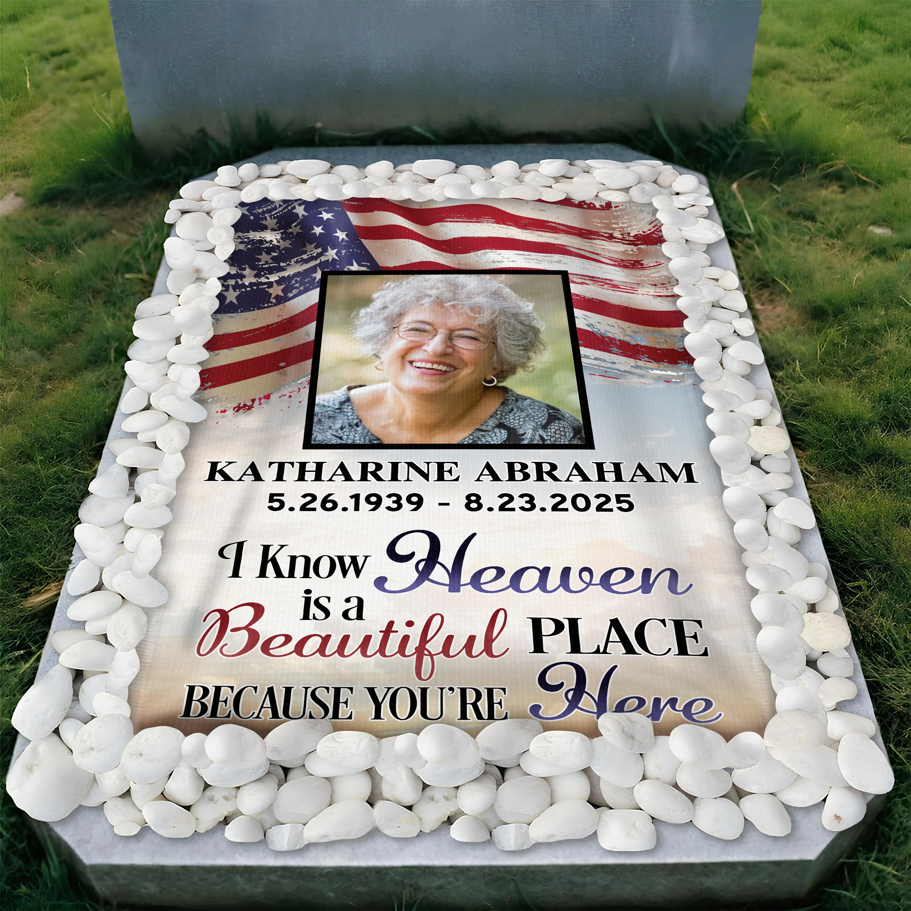 Custom Photo I Know Heaven Is A Beautiful Place Because You're Here Memorial Grave Blanket LM32 897515 - Image 4