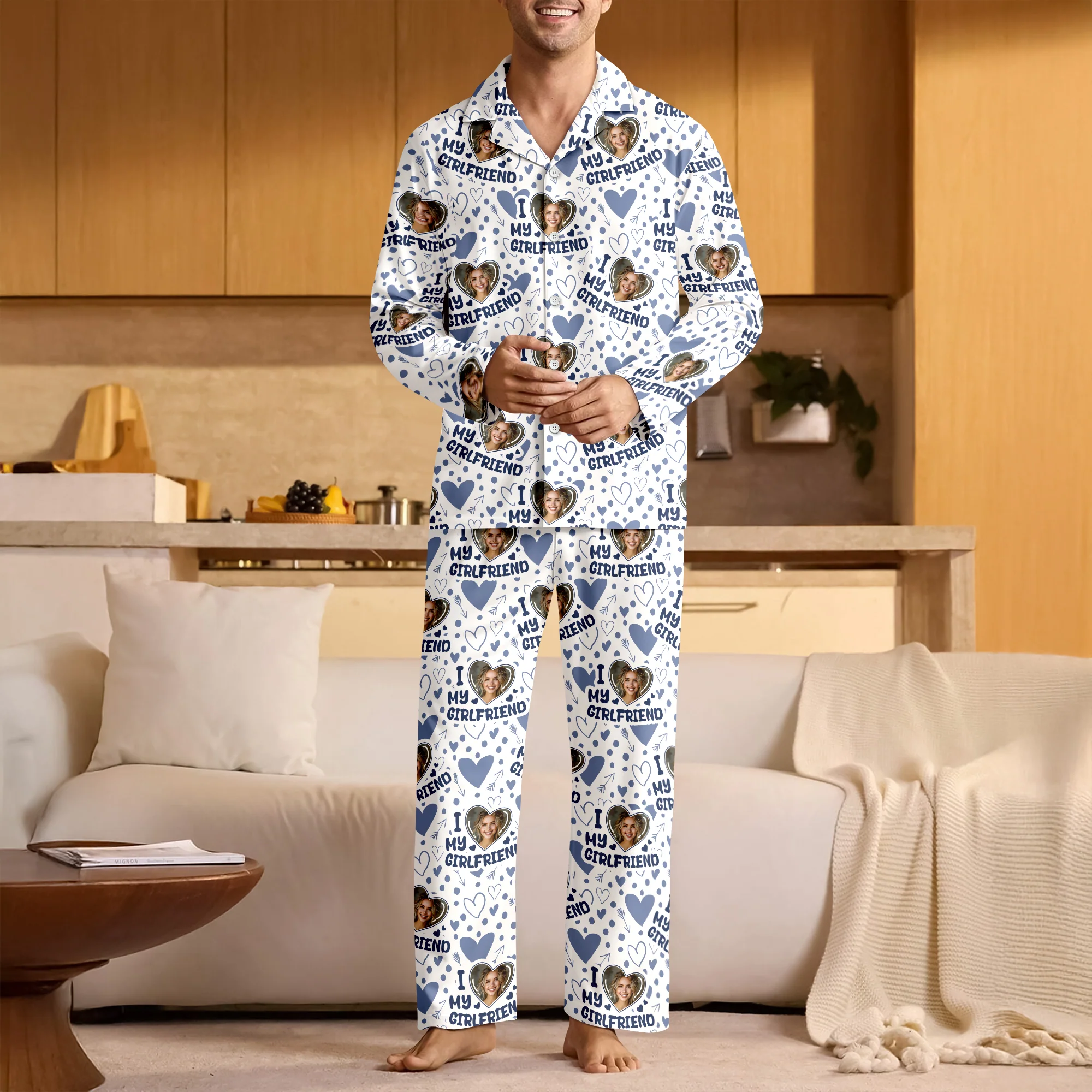 Custom Photo I Love My Boyfriend/Girlfriend Pajamas Gift For Couple LM32 897469 - Image 6