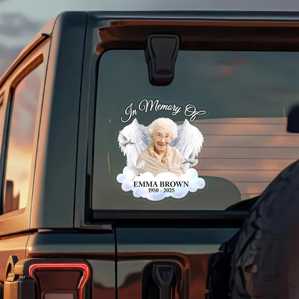 Custom Photo In Memory Of Car Window Decal Sticker Memorial Gift For Family CH07 910210 - Image 2