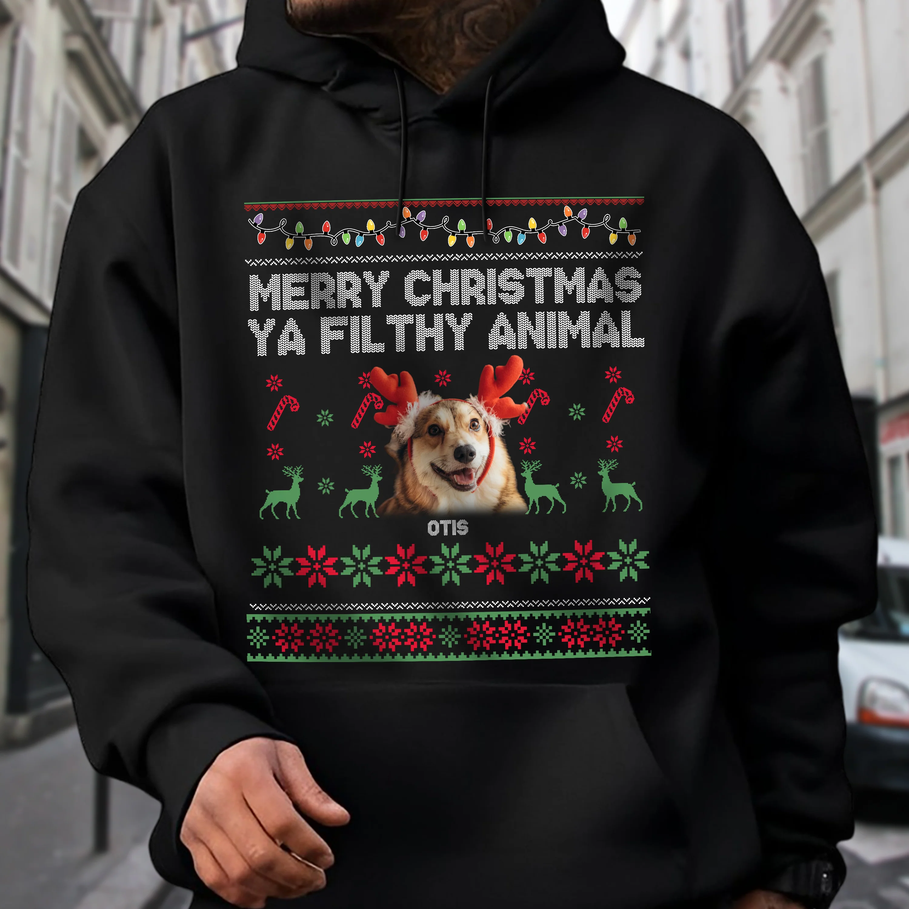 Custom Photo Merry Christmas Ya Filthy Animal Personalized Dark Shirt HO82 894548 - Image 3