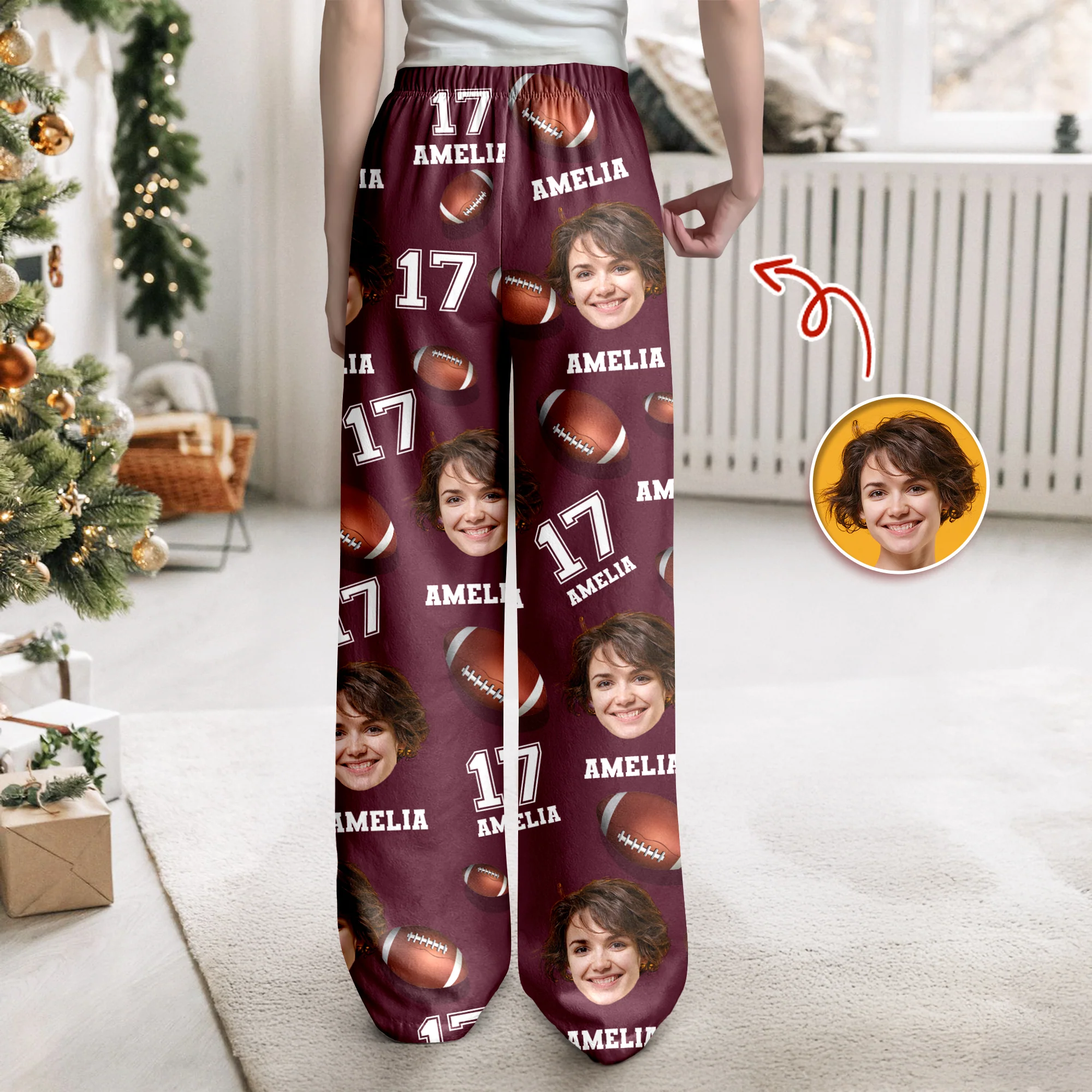Custom Photo, Name And Number Pajamas Christmas Gift For Football Lovers CH07 899484 - Image 5