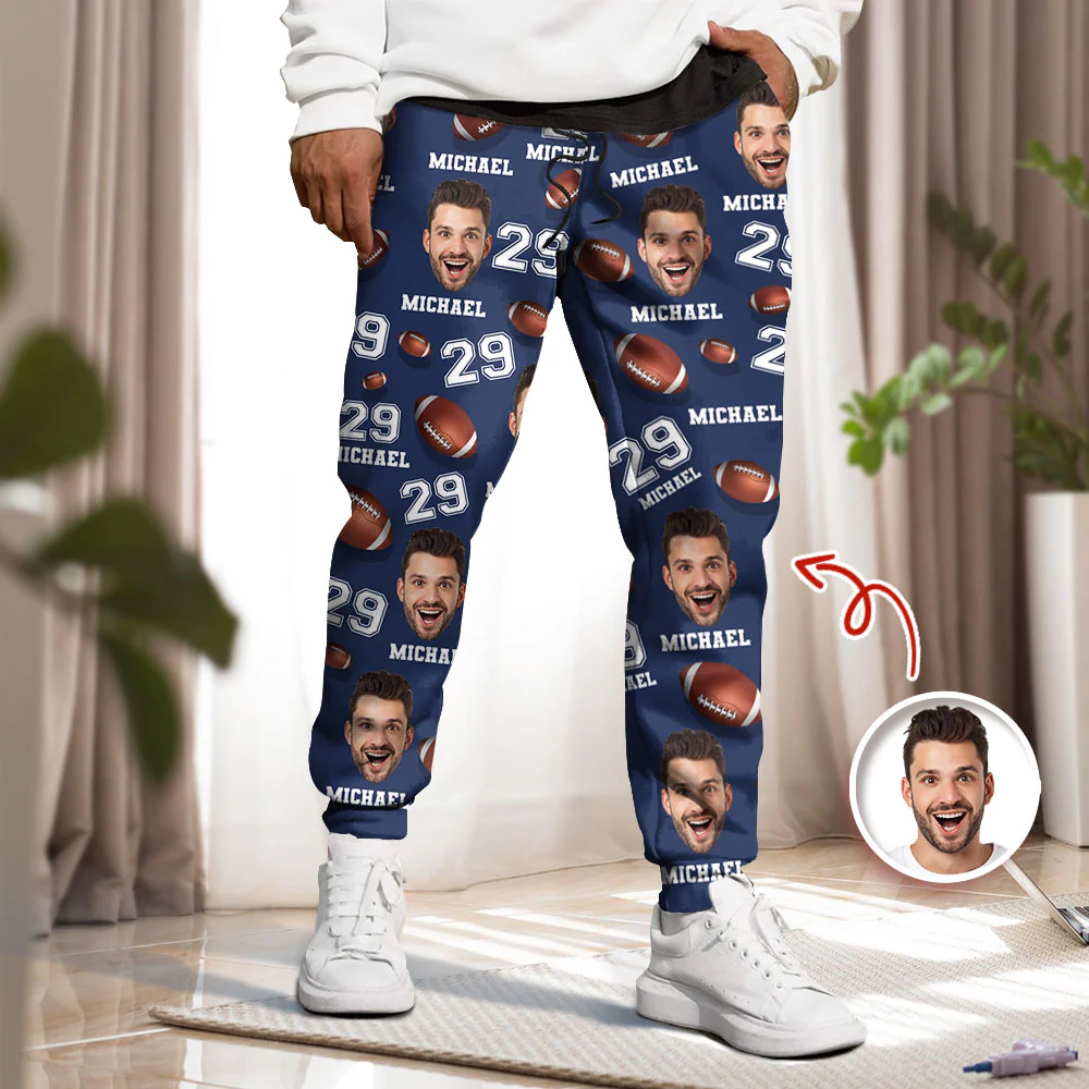 Custom Photo, Name And Number Sweatpants Christmas Gift For Football Lovers CH07 899482 - Image 7
