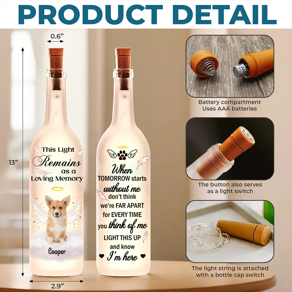 Custom Photo Pets Make Our Lives Whole Bottle Lamp LM32 893221 - Image 7