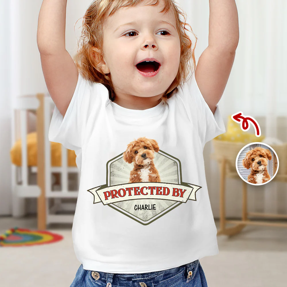 Custom Photo Protected By Dog Baby Onesie For Dog Lovers LM32 895033 - Image 4
