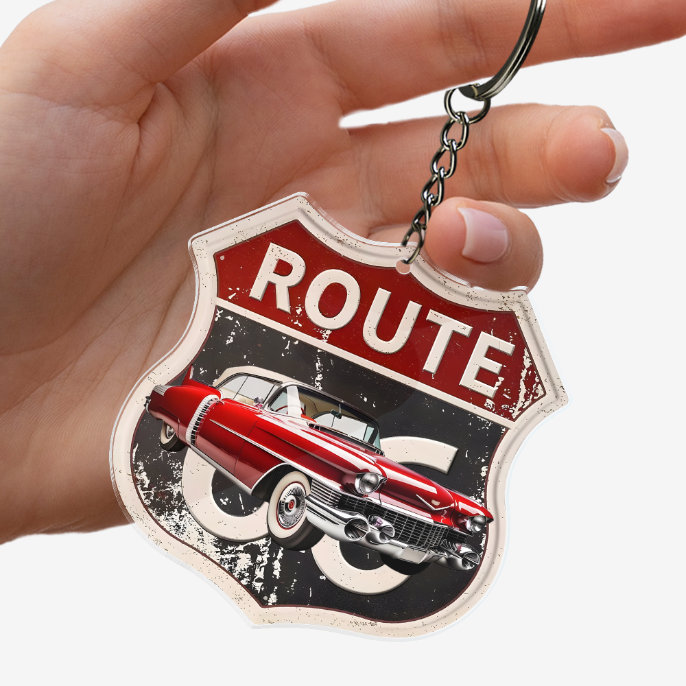 Custom Photo Route 66 Acrylic Keychain Gift For Car Lovers CH07 899142 - Image 2