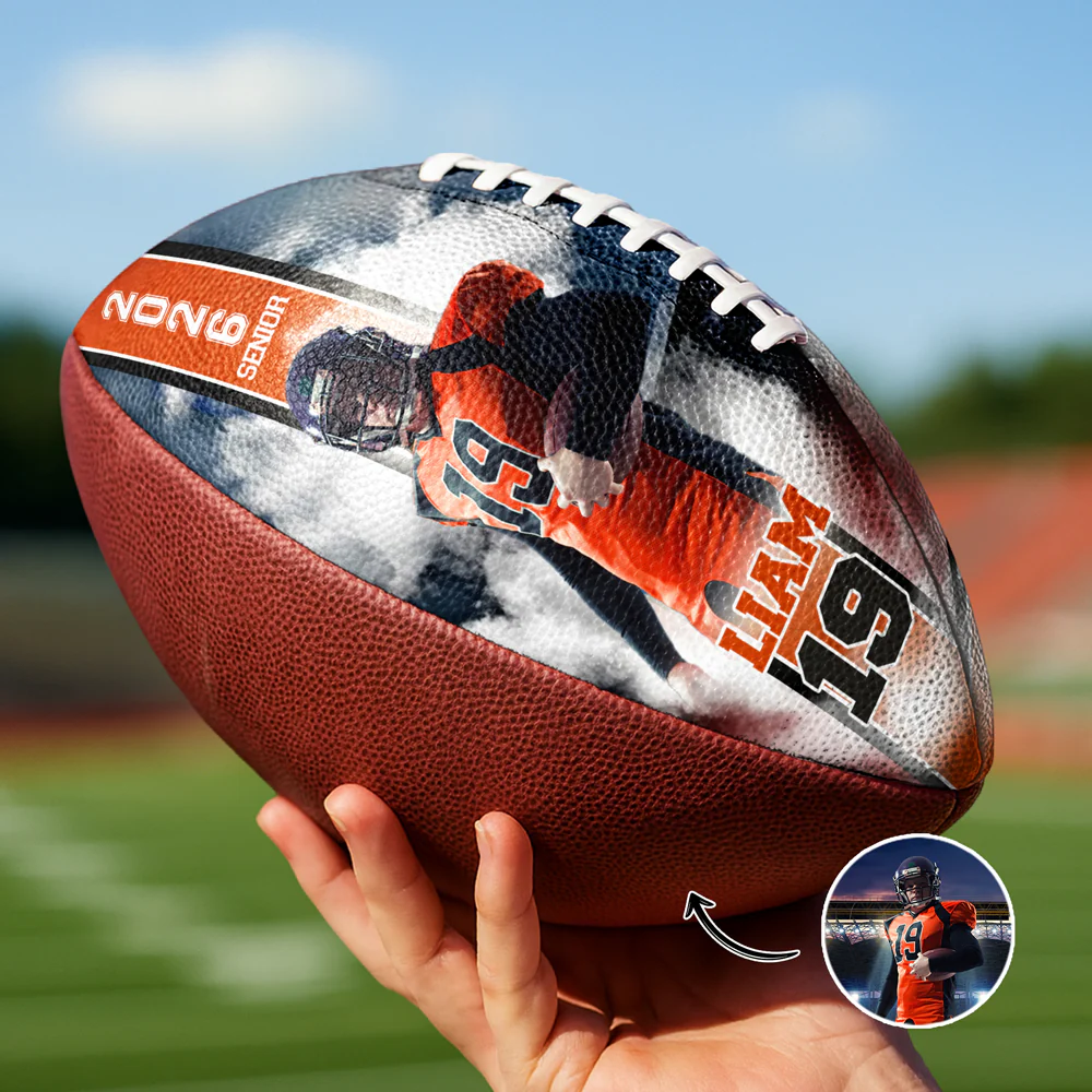 Custom Photo Senior Graduation Football Player Football Ball Gift For Sports Lover CH07 899890 - Image 3