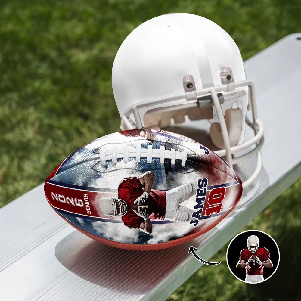 Custom Photo Senior Graduation Football Player Football Ball Gift For Sports Lover CH07 899890 - Image 4