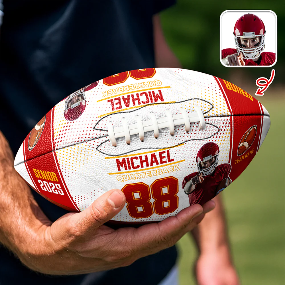Custom Photo, Text & Colors Football Ball Gifts For Football Lovers CH07 895702 - Image 3