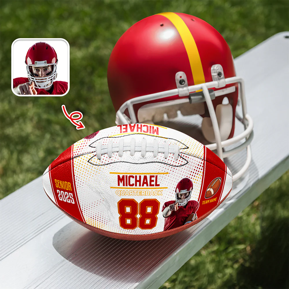 Custom Photo, Text & Colors Football Ball Gifts For Football Lovers CH07 895702 - Image 4