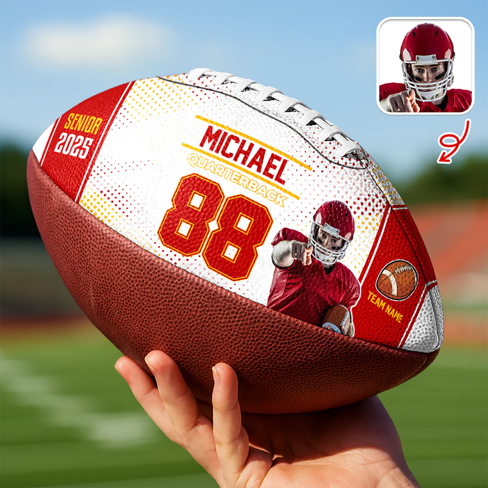 Custom Photo, Text & Colors Football Ball Gifts For Football Lovers CH07 895702 - Image 7
