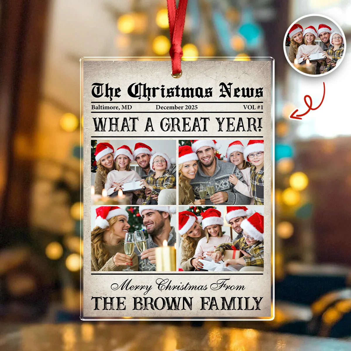Custom Photo The Christmas News Acrylic Ornament Gift For Family HO82 894856 - Image 4