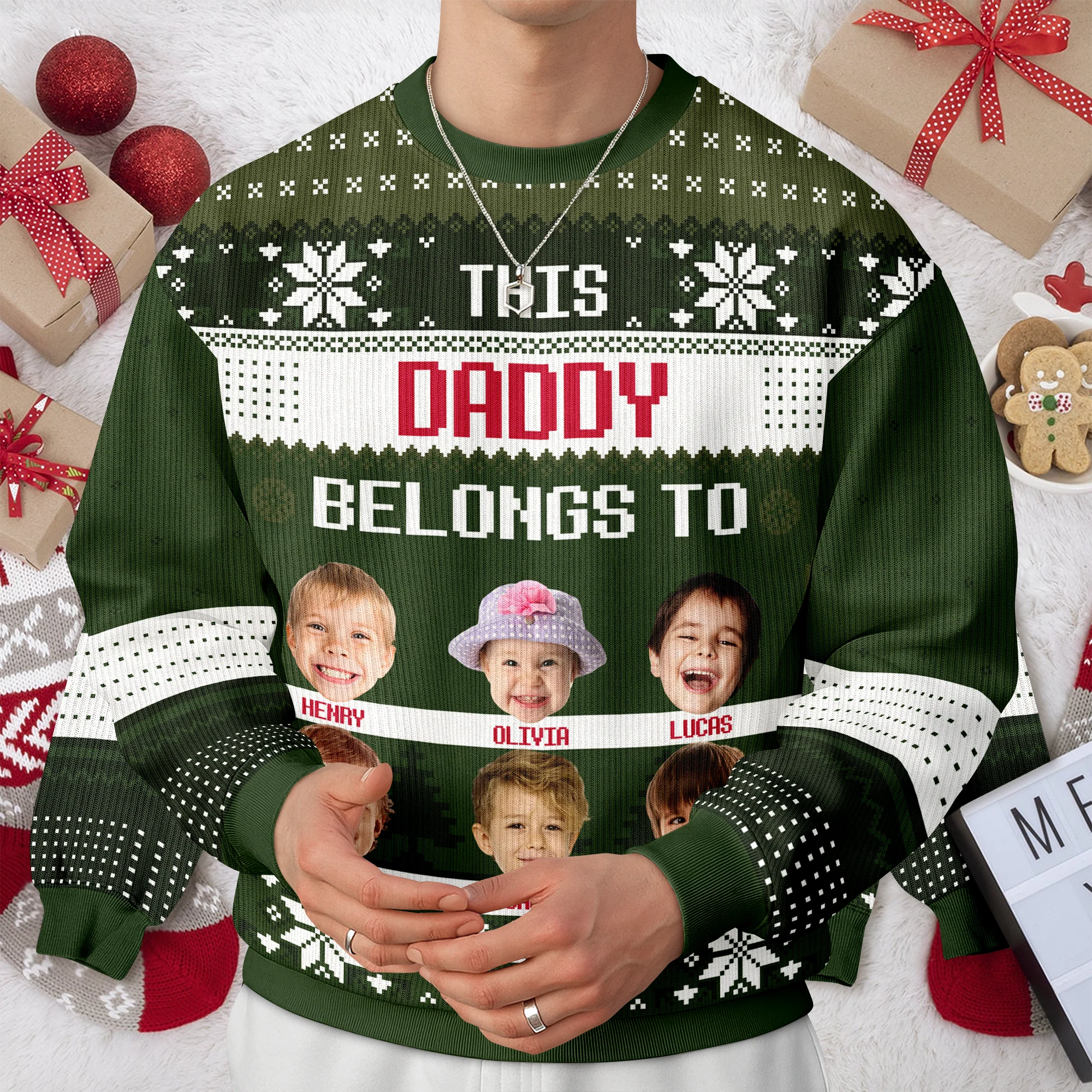 Custom Photo This Grandma Belongs To Christmas Ugly Sweater HO82 900036 - Image 4
